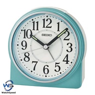 Seiko QHE198L QHE198 Blue Analog Quiet Sweep Beep Alarm Lumibrite Hand Bedside Alarm Clock