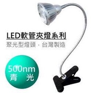 LED夾燈系列-5眼聚光型,青光(500-515nm),花朵款【台灣製】(** 工作燈 檢查燈 檯燈 軟管燈 蛇管燈 彎管燈 釣魚燈 蛇燈 折燈)