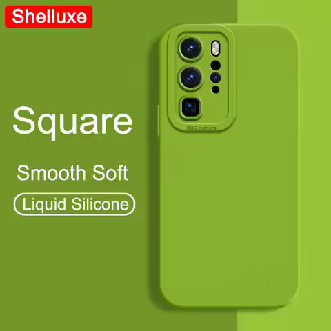 P40 Pro Case Shelluxe Square Liquid Silicone Soft Cover For Huawei P40 Pro P30 Lite P40Pro P40Lite 4