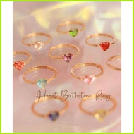 ◬ ▩ ❏ 12 Color Heart Crystal Stones Birthstone Adjustable Ring (Tala by Kyla Inspired)