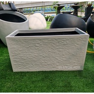 RUDI PB7 LARGE White Planter box Fiberglass Flower Pot Pasu Bunga Garden Taman Plant Pokok Large Squ
