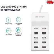 50W Fast PD 10 Ports Charger for iPhone Android Quick USB Charging Station Power Adapter QC