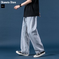 Okamoto กางเกงทรงลุง กางเกงทรงลุงวินเทจ กางเกงลุง กางเกงทรงช่าง กางเกงผู้ชายกางเกงยีนส์ผู้ช กางเกงยีนส์ขากระบอก เรียบ