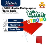 3V  3x3  Folding table meja lipat plastic table study table square table outdoor table