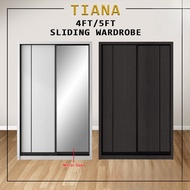 Tiana Series 4FT/5FT 2-Door Sliding Door Wardrobe in White Wash or Walnut