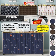 SUPERSAVE Cabinet Curtain Skirting Langsir Dapur Corak Kabinet Tirai Cabinet Dapur Kitchen Curtain Langsir Sinki Vecro