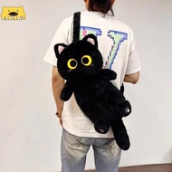AIXINI Cat Plush Bag Black Cat Backpack Cartoon Backpack Children's Bag Birthday Gift Christmas Gift for Kids