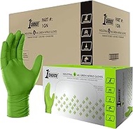1st Choice Green Nitrile Disposable Gloves, Raised Diamond Texture, Latex-Free, Food-Safe, Auto, Mechanic, Cleaning