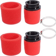 2Pcs Universal 48mm 49mm 50mm Red Double Foam Pod Performance Filter for 50cc - 90cc 110cc 125cc ATV