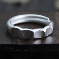 Real S999 Silver Design Simple Women Irregular Finger Rings Personalized Uneven