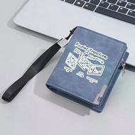 Math Physics Fourier Transform Printed Leather Wallet, Multi Card Slots Zipper Coin Purse Portable W