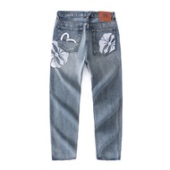 Evisu Fushen Sakura Washed Embroidered Light Color Jeans LIXX
