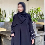 Abaya Coquette Gamis Abaya Turkey Embroidered Coquette Woolpeach Lux Material