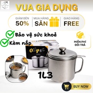 Stainless Steel Grease Filter Mug with Filter, Reusable Frying Oil Container