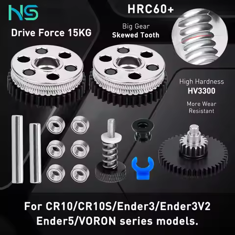 All Metal Extruder Hgx Lite Extruder2.0 Hardened Steel Helical Reduction Double Gear Kit 3D Printer 