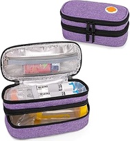 CURMIO Double Layer Insulated EpiPen Carrying Case for Kid, Portable Medicine Supplies Bag for 2 Epi