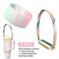 2PCS/SET Protective Silicone Boot Water Bottle Handle FIT Stanley Quencher 40oz 30oz Tumbler IceFlow