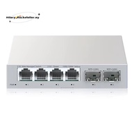 Smart Managed Switch 2.5GbE 4 Port RJ45 Ethernet Network Switch 2 Port 10G + Slot Home Lab EU-PLUG