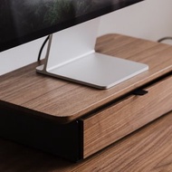 附抽屜的迷你木製書桌架，實木顯示器支架