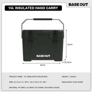 BASE OUT เครื่องทำความเย็นแบบพกพาขนาด 16 ลิตรเหมาะสำหรับการตั้งแคมป์