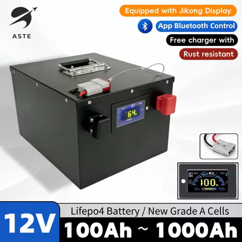 12V Lifepo4 Lithium Battery 100Ah 200Ah 300Ah 400Ah 500Ah 600Ah 800Ah 1000Ah for 1KW 2KW Off-Grid Ba