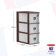 TOYOGO Compact CD Storage Cabinet – 3-Tier Plastic Organizer (302-3)