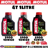 100% ORIGINAL MOTUL 4T 3100 5100 10W40 15W50 MOTORCYCLE MOTOSIKAL ENGINE OIL MINYAK HITAM 1 LITRE