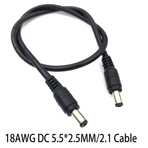 Adapter Connector Cable DC Power Plug 5.5 x 2.1mm/2.5 Male To 5.5 x 2.1mm Male Adapter Connector Cab