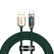 สายชาร์จ Baseus USB to USB C 66W LED Display Fast Charger Cable 6A Nylon Braided Charging Cord Compa