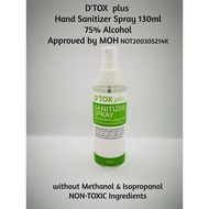 (READY STOCK) D'TOX Spray Hand Sanitizer 130 ml (Kills 99.99% Bacteria Viruses) ,AUTHENTIC CERTIFIED