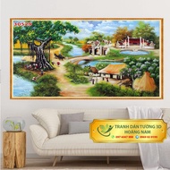 3D decorative wall paintings in the form of 3D printed oil paintings of nostalgic Vietnamese country