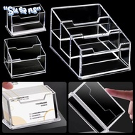 SUSANS 1Pcs Bussiness Card Holder, 1/2/3 Grids  Transparent Business Card Box, Display Stand Acrylic