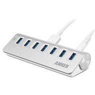 (Anker) Anker 7-Port USB 3.0 Aluminum Data Hub with 20W Power Adapter and 3 3ft Cables for Mac, P...