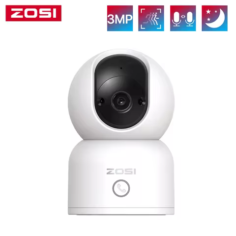 ZOSI C518 Indoor Pan/Tilt Smart Security IP Camera 2K 360° Baby Pet Monitor AI Human Tracking 2.4G/5