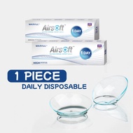 (1 PIECE) Maxvue Airsoft Daily Disposable Loose Piece Clear Lens 1 Day Use Contact Lenses