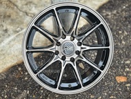 New Car Sport Rim OZ RACING WHEELS 15x7J 8x100/114.3 ET37 Black Polished + Black Clear - READY STOCK