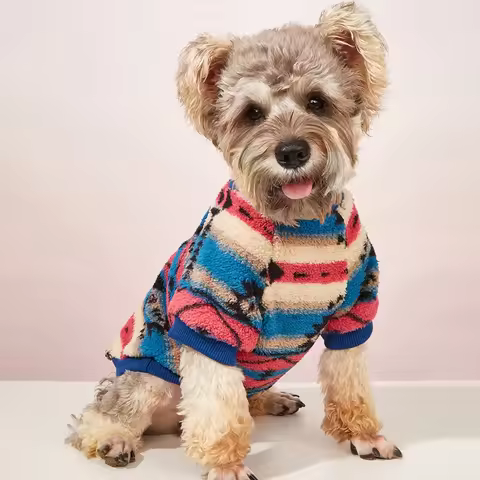 Plush Cat Dog Hoodies Thicken Pet Sweaters Autumn Winter Cat Puppy Clothes for Small Dogs Cats Kitte