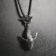 TEMU Vintage Oxidized 52hz Whale Pendant Necklace With Stainless Steel Link Chain For Men And Jewelr