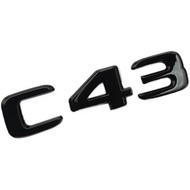 3D ABS Chrome Black C 43 Logo C43 Emblem Letters Sticker Car Trunk Badge Decal Compatible with C43 A