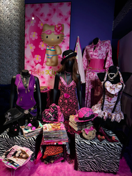 Sanrio | ギャル Y2K Hello Kitty Gyaru Room Tapestry Zebra Print & Pink Surf Style Collage Coquette Wall