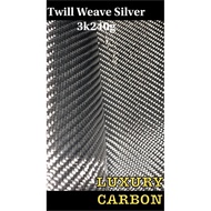 Carbon Fiber Twill Weave Silver 3k240g