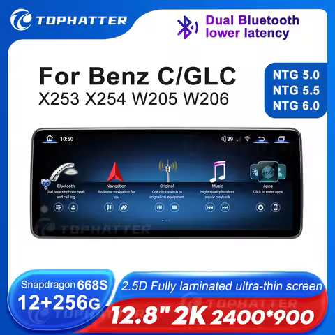 12.8" 2K Car Radio For Mercedes Benz C X253 W205 X254 W206 GLC C180 C200 C300 GLC250 GLC300 Android 