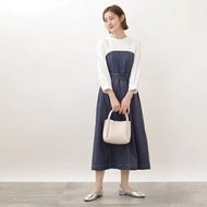 全新日本 GROVE 白併牛仔藍腰帶連身裙 (官網同步) ON SALES$178 全場現貨