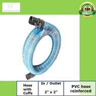 Engine Water Pump PVC Suction Hose with Cuffs 2" 5~30ft