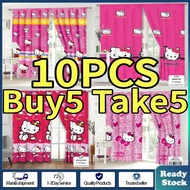 10PCS Hello Kitty Window Curtain Home Decor Cotton Curtain Kurtina Curtain for Window 1pcs Semi