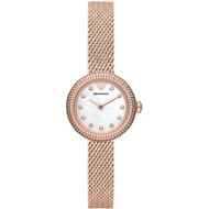 Emporio Armani Silver Dial With Rose Gold Stainless Steel Strap Women Watch AR11416