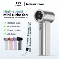 GOOJODOQ High-speed Mini Fan 100 wind speed levels Small handheld fan With LED Display
