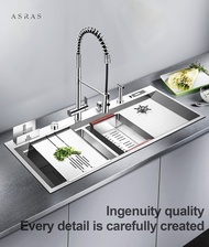 Asras 12050P 304 Luxury Handmade Kitchen Sink Defrosting Water