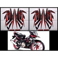 MERAH STICKER STRIPING LIS LES POLET PLAT PLISIR MOTORCYCLE BODY SUZUKI SATRIA FU F 150 2012 SE FULL