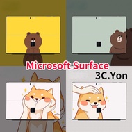 Shiba Inu Cute Sticker for Microsoft Surface Go 3 Go 2 Surface Pro 9 8 7 6 5 4 3 2 X RT Bear Dog Peppa Pig Back Tablet Skin with 4 Edges Film Cartoon Anti-scratch Waterproof HD Print